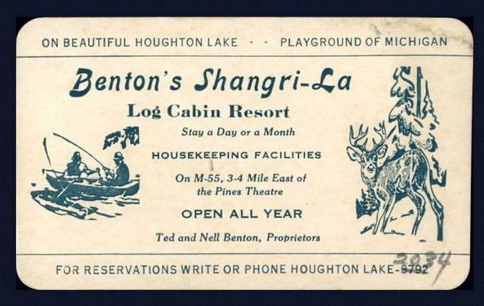 Hoyers Resort (Fords Modern Cabins, Shangri-La Log Cabin Resort, Bentons) - Vintage Flyer (newer photo)